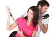 Foto: A group of musicians jamming together A group of musicians jamming together