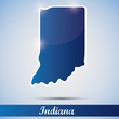 shiny icon in form of Indiana state, USA