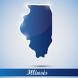 shiny icon in form of Illinois state, USA
