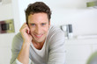 Portrait of handsome man with blue eyes