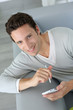 Portrait of man using smartphone