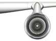 Flugzeug Triebwerk an Tragfläche