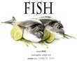 Two fish dorado with lemon isolated on white