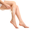 Beautiful woman legs with depilation cream, isolated on white