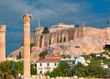 Temple of Olympian Zeus and Acropolis with Parthenon