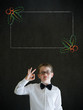 All ok boy business man with Christmas holly checklist