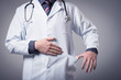 young doctor holding a pocket for bribe