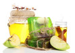 Hand made soap and ingredients for soap making, isolated