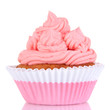 Delicious beautiful cupcake isolated on white
