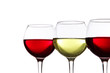 Glasses of wine isolated on white
