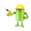 Illustration: Android robot with drill. Technology concept Android robot with drill. Technology concept