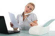 Photo: Blond receptionist Blond receptionist