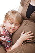 Pregnant woman with daughter