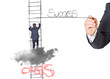 businessmann on the cloud s success