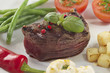 Pièce de boeuf saignante & Garniture
