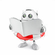 Robot reading manual.