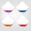 Vector: Collection of cardboard paper banners with color ribbons. Vector Collection of cardboard paper banners with color ribbons. Vector