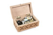 Box with a variety of jewelry