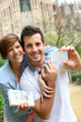 Couple with visitor pass in Barcelona