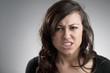 Angry Young Caucasian Woman Portrait