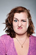 Young Caucasian Woman Grimacing Portrait