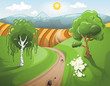 Natural Rural Landscape View