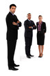 Three businesspeople stood together