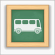 Blackboard with icon of a bus