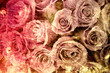 Illustration: Textured grunge background with roses and space for text Textured grunge background with roses and space for text