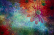Illustration: grunge background with flowers grunge background with flowers