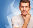 canvas print picture - Face of the young men. Male model.