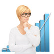 businesswoman with colorful 3d graphics