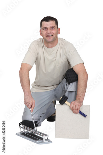 Photo: Portrait of a tile fitter Portrait of a tile fitter