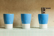 detail of the bathroom, three ceramic objects