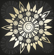 Vektor: Floral ornament on a black background Floral ornament on a black background