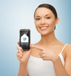 woman with smartphone and email icon