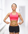 woman with arrows on her stomach