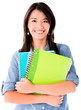 Woman holding notebooks