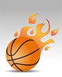 basketball ball with fire flames