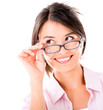 Thoughtful woman wearing glasses