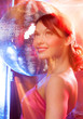 woman with disco ball
