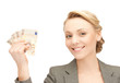businesswoman with euro cash money