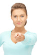 businesswoman pointing her finger