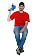 young craftsman  holding a sprayer