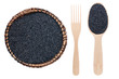 poppy in a plate, fork and spoon
