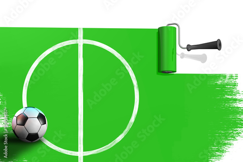 Illustration: Fussball Farbroller Spielfeld Fussball Farbroller Spielfeld