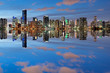 Miami Skyline at dusk with great reflections