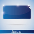 shiny icon in form of Kansas state, USA