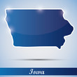 shiny icon in form of Iowa state, USA