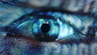 Macro video of a human eye with binary code projections